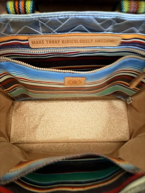 Consuela Silver Quilted Tote with Rainbow Straps - Picture 5 of 14